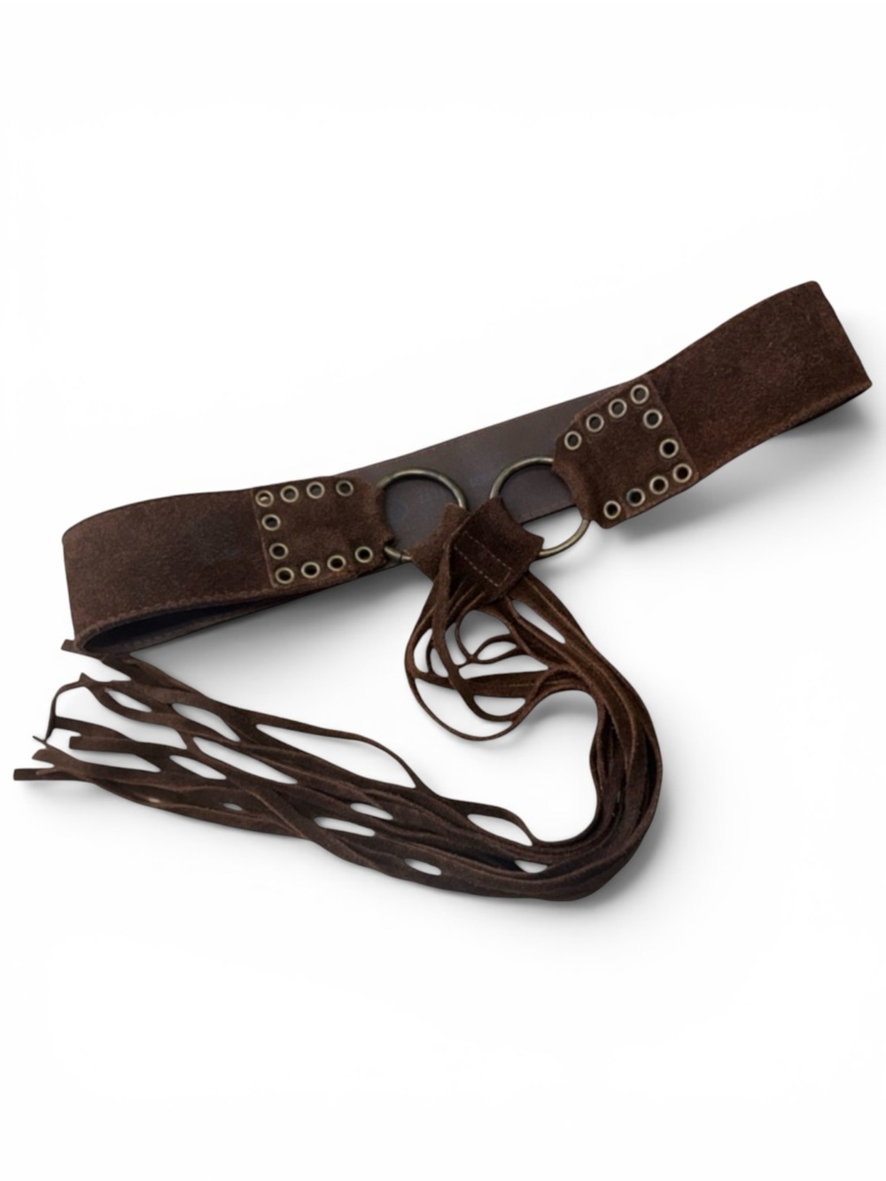 Y2K Genuine Leather 70s Boho Festival Waist Belt